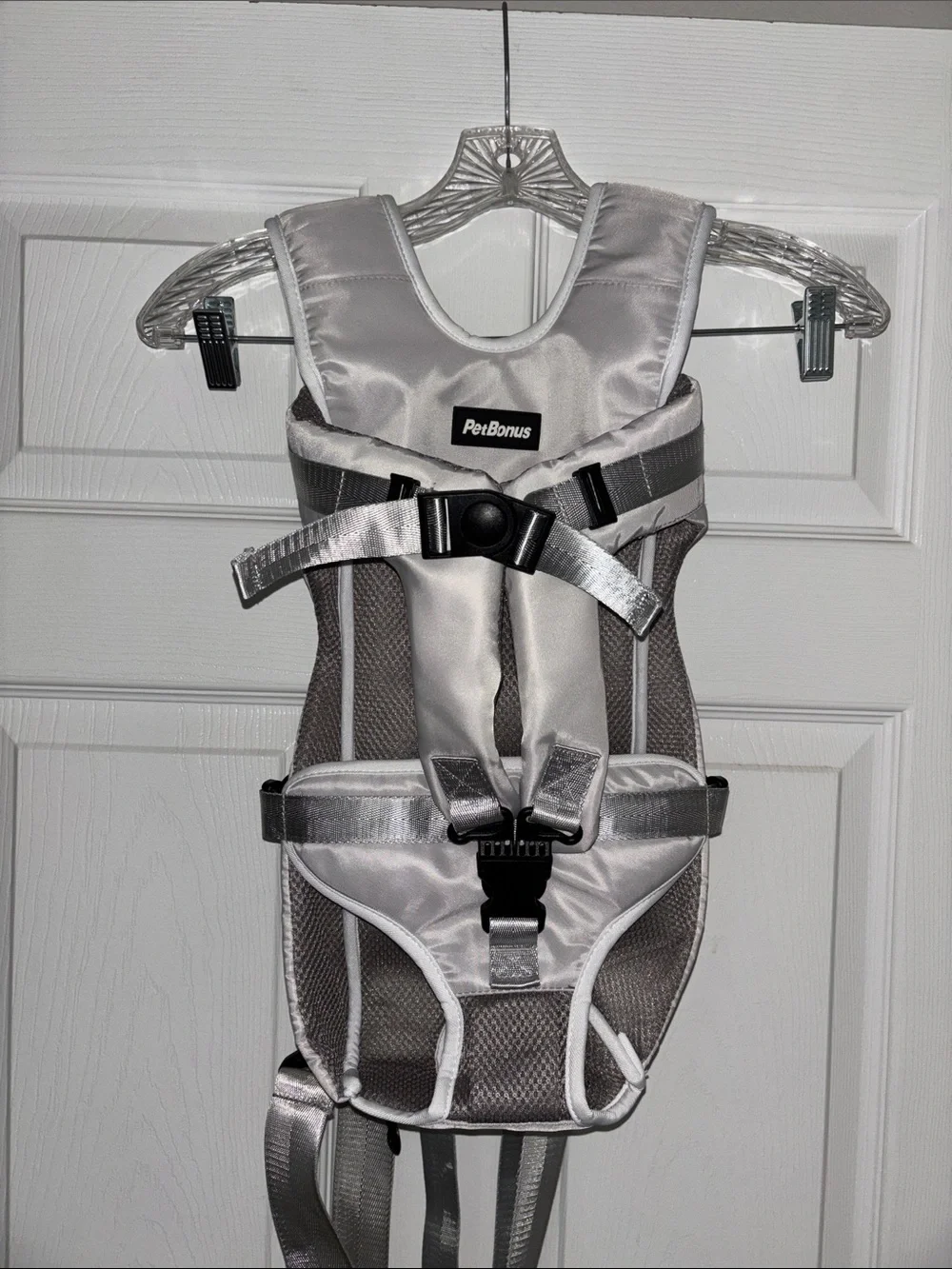 Pet Bonus Adjustable Silver Gray Pet Carrier Front Backpack - Size M up to 18lb🐾